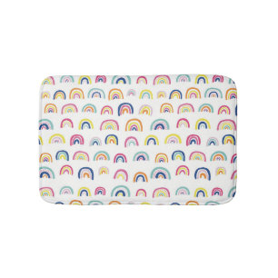 Tapete De Banheiro Boho White Multi Rainbow
