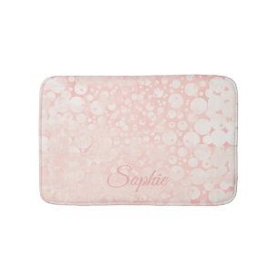 Tapete De Banheiro Bolhas brancas cor-de-rosa bolinhas