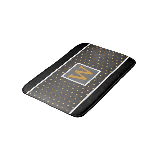 Tapete De Banheiro Bolinhas Douradas falsas no gradiente de Cinza (Angulado)