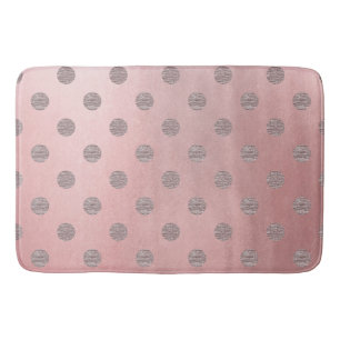 Tapete De Banheiro Bolinhas Modernas de Glama Rosa-Dourado rosas