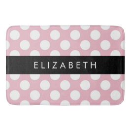 Tapete De Banheiro Bolinhas Rosa, Padrão de Bolinhas, Seu Nome