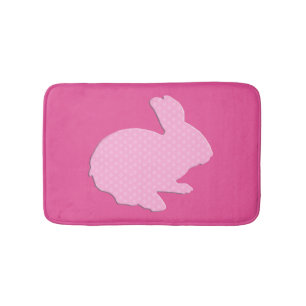 Tapete De Banheiro Bolinhas rosa Silhout Coelho Coelho Coelho Bath Ma