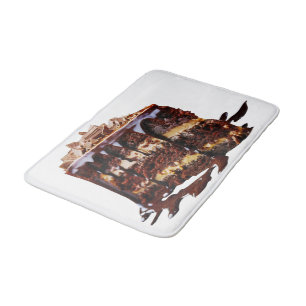 Tapete De Banheiro Bolo de chocolate multi-camadas indulgente do Slip