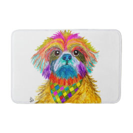 Tapete De Banheiro Bonita e Colorida Shih Tzu Bath Mat