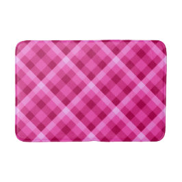 Tapete De Banheiro Bonita Xadrez Magenta Rosa, Matriz Média