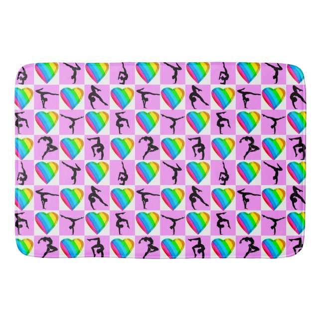 TAPETE DE BANHEIRO BONITO CORAÇÃO GINÁSTICA BATHMAT (Frente)