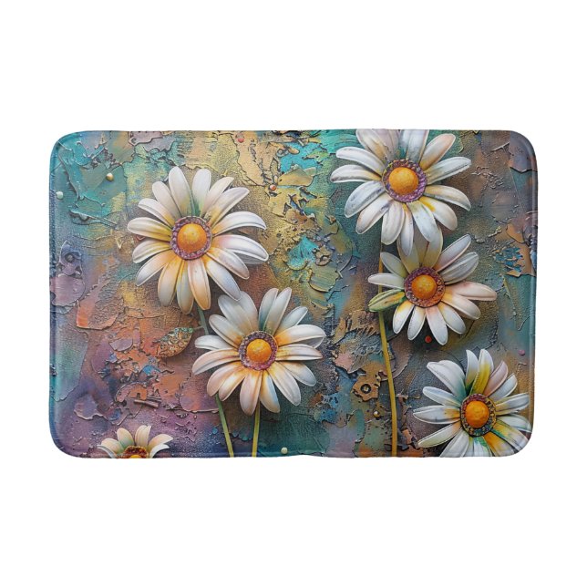Tapete De Banheiro Bonito Daisy Flowers Natureza Floral (Frente)