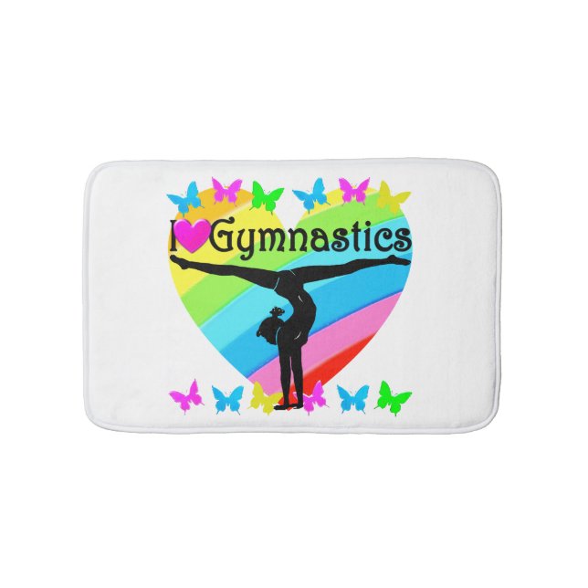 TAPETE DE BANHEIRO BONITO EU AMO GINASTICS RAINBOW DESIGN (frente)