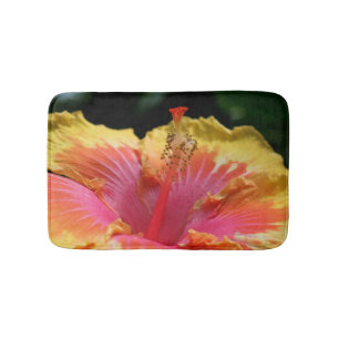 Tapete De Banheiro Bonito Flor Hibiscus Feche-Se