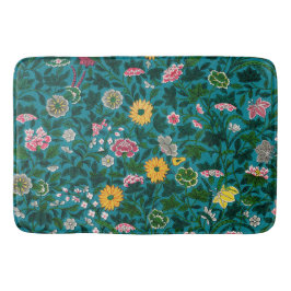 Tapete De Banheiro Bonito Floral Boho Azul