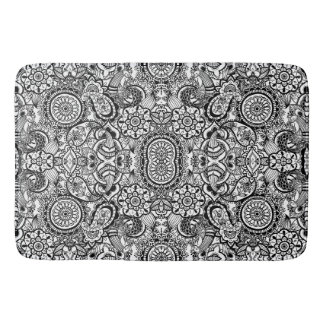 Tapete De Banheiro Bonito floral paisley preto e branco