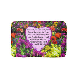 TAPETE DE BANHEIRO BONITO ISAIAH 41:10 FLORAL DESIGN