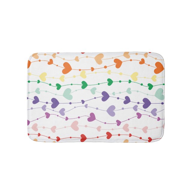 Tapete De Banheiro Bonito Rainbow Hearts Pattern Kids Bathroom (frente)