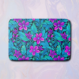 Tapete De Banheiro Bonito Roxo e Azul Teal Floral