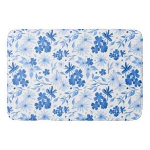 Tapete De Banheiro Bonito Rustic Country Blue Floral Botanical