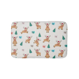 Tapete De Banheiro Bonitos presentes e padrão de árvore no Natal dos