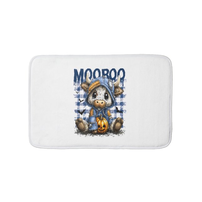 Tapete De Banheiro Boo Halloween Spooky Highland Cow (frente)