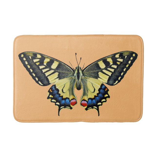 Tapete De Banheiro Borboleta amarela e preta (Frente)