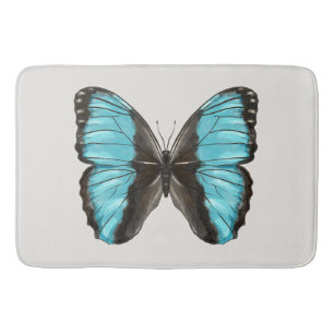 Tapete De Banheiro Borboleta Azul Insetos Arte Insetos