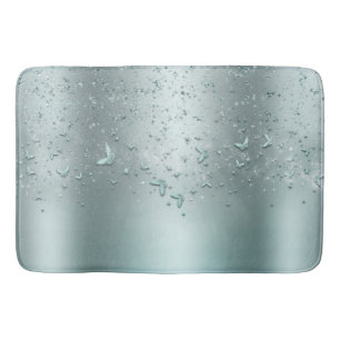 Tapete De Banheiro Borboleta de Flores de Prata