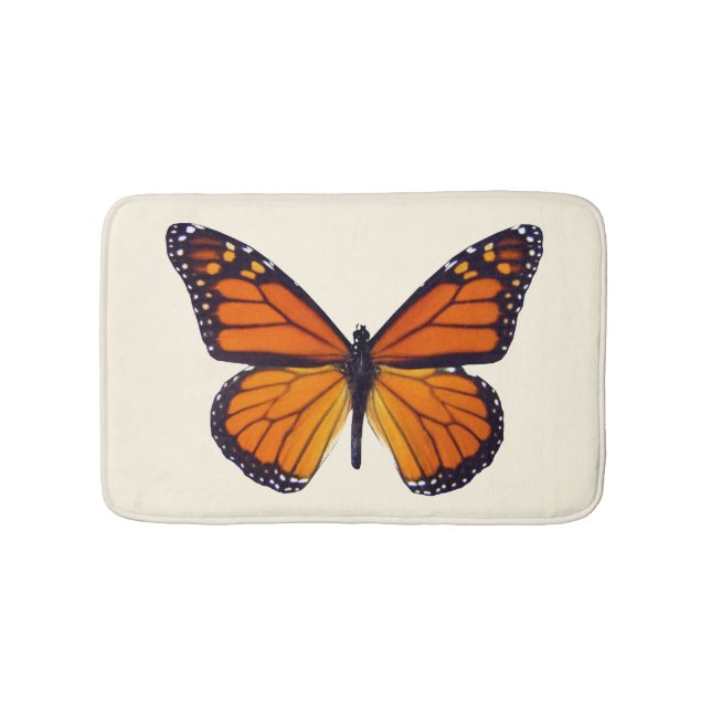 Tapete De Banheiro Borboleta Laranja Bath Mat (frente)