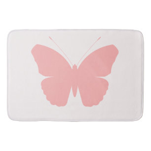 Tapete De Banheiro Borboleta rosa Design de silhueta na Rosa claro