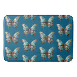 Tapete De Banheiro Borboletas Azuis Turquesa