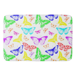 Tapete De Banheiro Borboletas Coloridas Arco-Íris Voando