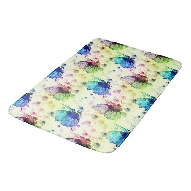 Tapete De Banheiro Borboletas de Aquarela Bath Mat (Angulado)
