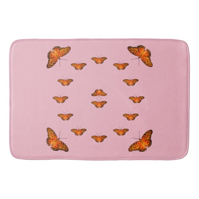 Tapete De Banheiro Borboletas em Bath Mat rosa (Frente)