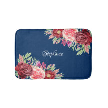 Borgonha Floral Marinho Azul