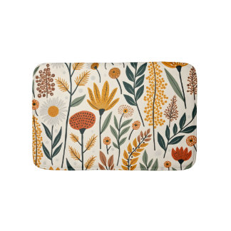Tapete De Banheiro Botanical Boho Flowers Plants Design 390