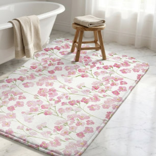 Tapete De Banheiro Botânico Floral de Flores Silvestres Cottagecore
