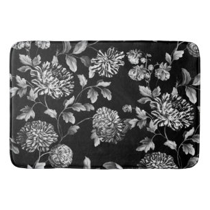 Tapete De Banheiro Branca Negra Branca Moderna Vintage Toile Floral B