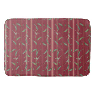 Tapete De Banheiro Branch of leaves on red wallpaper shower curtain