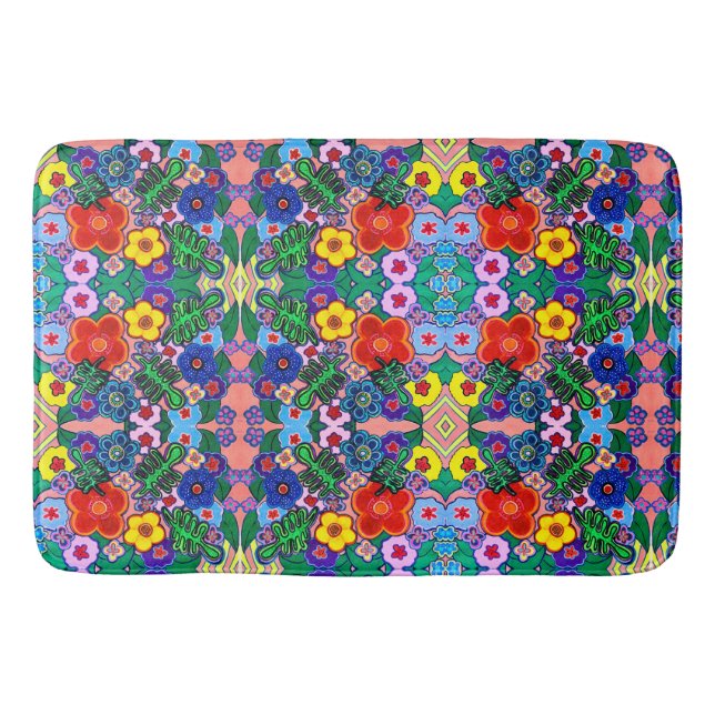 Tapete De Banheiro Bright Abstrato Flower Art (Frente)