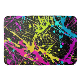 Tapete De Banheiro Bright Neon Paint Splatter