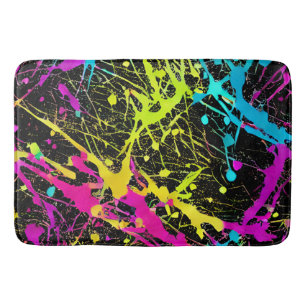 Tapete De Banheiro Bright Neon Paint Splatter