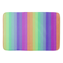 Tapete De Banheiro Bright Pastel Rainbow Stripe Bath Mat