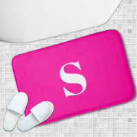 Bright Pink Fuchsia Personalizada Monograma Bath M