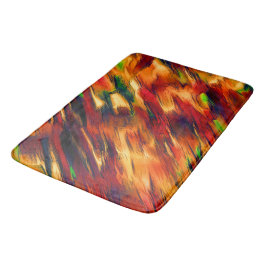 Tapete De Banheiro Brilhante manchado de vermelho a laranja, um pouco