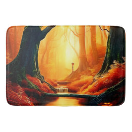 Tapete De Banheiro Brilho de Ouro da Floresta Encantada