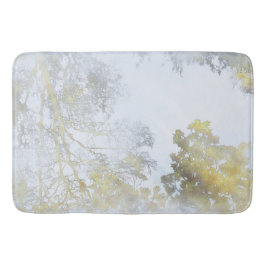 Tapete De Banheiro Brilho Dourado de Folha Larga