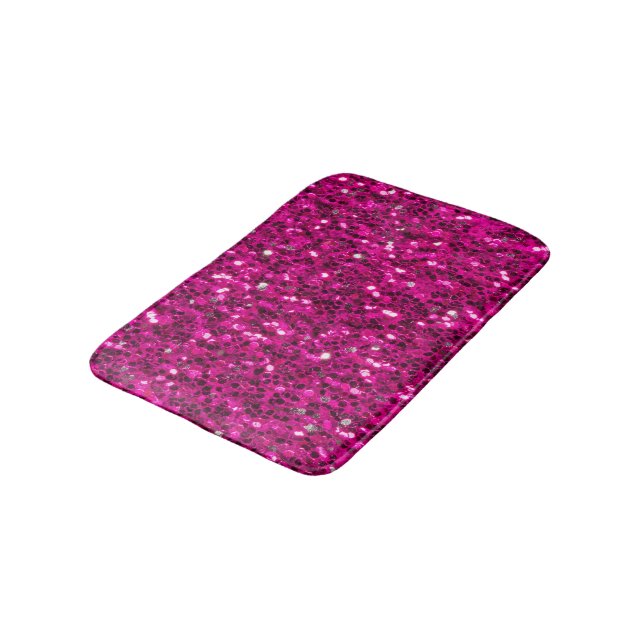 Tapete De Banheiro Brilho falso rosa quente (Angulado)