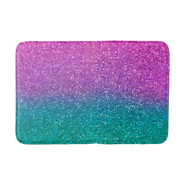 Tapete De Banheiro Brilho Rosa Azul Turquesa e Roxo (Frente)
