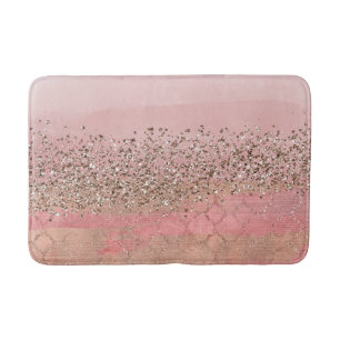 Tapete De Banheiro Brilho Rosa Bege Glam Princess Marroquina Indiana