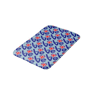 Tapete De Banheiro British Blue LOVE Tyler UK Heart Flag