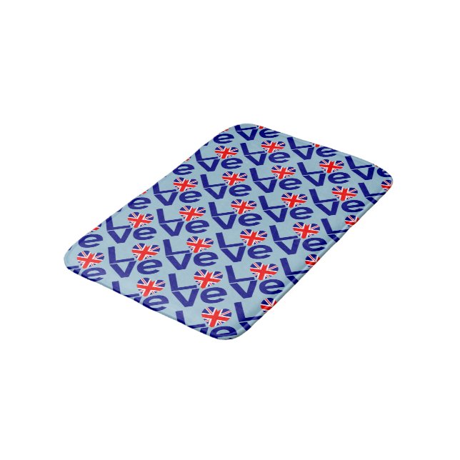 Tapete De Banheiro British Blue LOVE Tyler UK Heart Flag (Angulado)