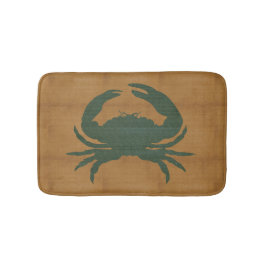 Tapete De Banheiro Bronzeado Russo com Caranguejo Verde Escuro
