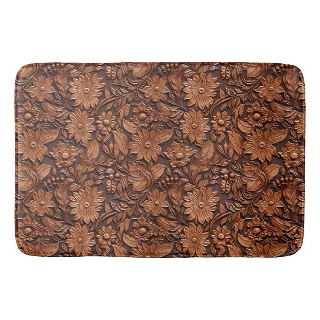 Tapete De Banheiro Brown Boho Floral (Frente)
